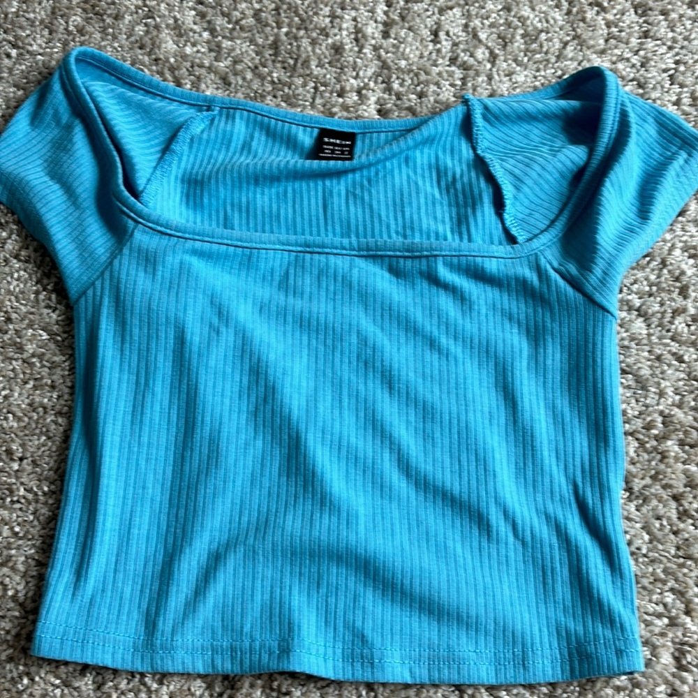 shein top blue size xs only worn once